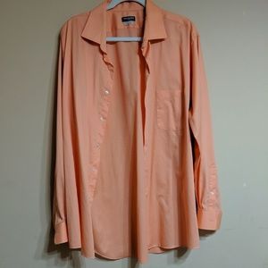 🌷Van Heusen Pale Orange Button 👇Shirt Men 34-35